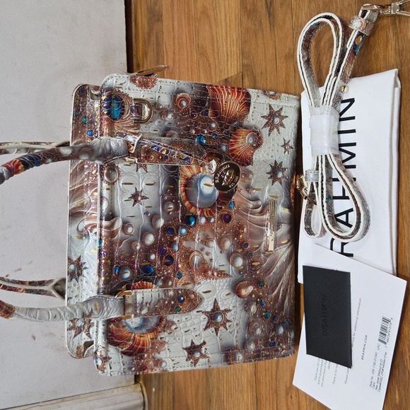 💛🔹️Brahmin 🔹️Cami Sea Jewel Melbourne Leather Satchel Shoulder Bag - Picture 8 of 14